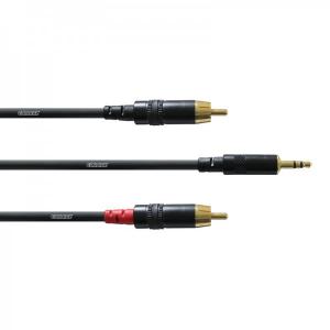 Adapterkabel 2 x Cinch m - Minijack stereo m, Cordial CFY 1.5 WCC, 1.5m